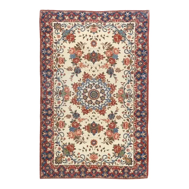 Antique Persian Isfahan Rug 5'0" X 7'6'' For Sale