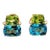 Christina Addison Cushion Cut Earrings With Peridot and Blue Topaz and Diamonds - a Pair For Sale