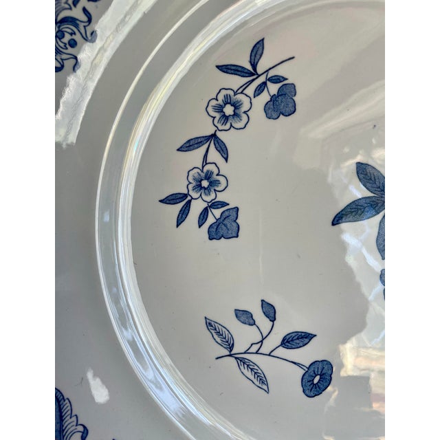 Set of 6 Vintage Rörstrand Ostindia East Indies Swedish Blue Porcelain Charger Plates For Sale - Image 4 of 13
