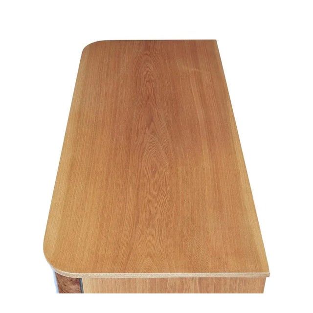 Wood Mid 20th Century Swedish Elm and Burr Fitted Chest of Drawers For Sale - Image 7 of 12