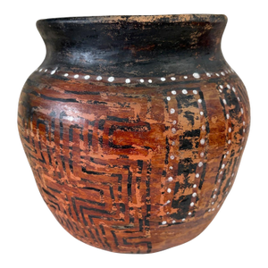 Vintage Amazonian Asurini Indigenous Redware Ceramic Jar Brazil