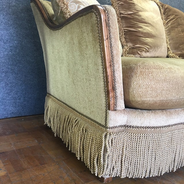 Camel Back Champagne Fringe Skirt Sofa Chairish