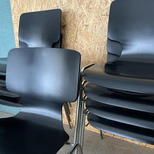 Wilkhahn Vintage Ebonised Form Dining Chair with Chrome Legs, 1970s For Sale - Image 4 of 5