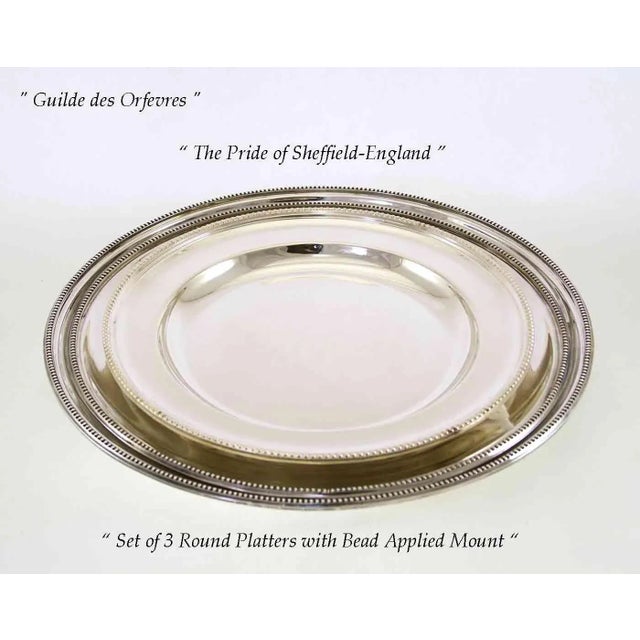 New 1970s Silverplate Dinner Service Imperial Suite of 15 Piece Matching Set With Bead Applied Border For Sale In New York - Image 6 of 13