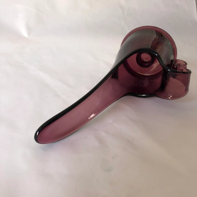 Midcentury Le Smith Amethyst Glass Taper Candle Holder For Sale - Image 4 of 6