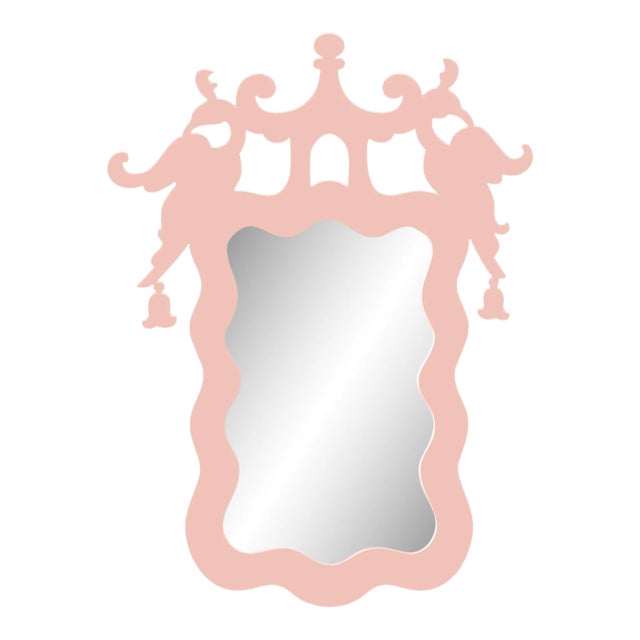 Fleur Home x Aldous Bertram Rococo Mirror in Salmon Berry, 34x46 For Sale