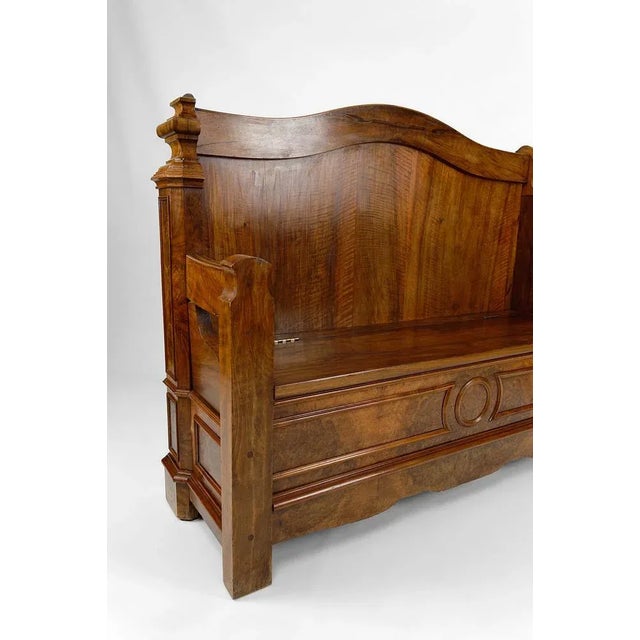 Wood Napoleon III Chest Bench in Walnut, France, 1860s For Sale - Image 7 of 12