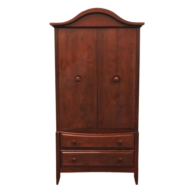 Contemporary Ragazzi Solid Cherry Matte Finish Contemporary Rustic Country Style 39" Clothing Armoire - Made in Canada For Sale - Image 3 of 11