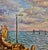 Textile David Burliuk -1950s Fishermen Lifestyle on Sag Harbor -Oil Painting For Sale - Image 7 of 13