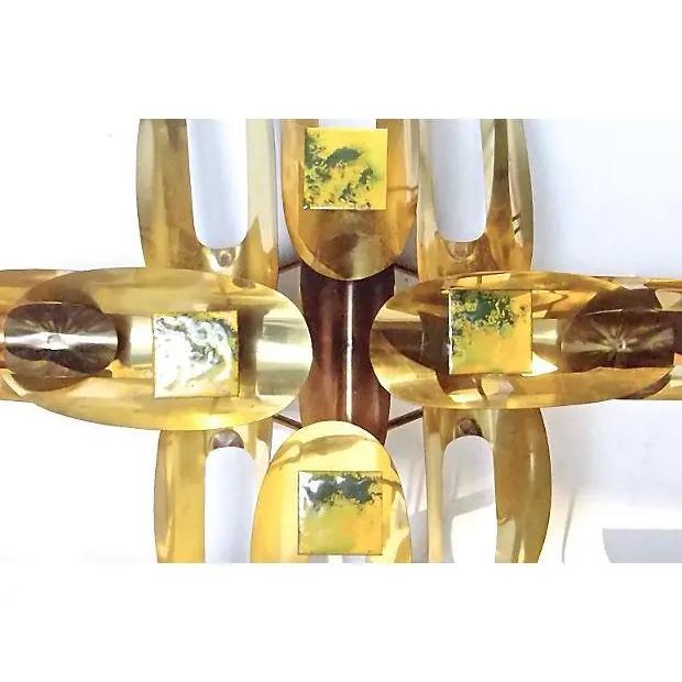 Vintage William Vose Mid-Century Gold Metal Wall Sculpture For Sale - Image 4 of 7