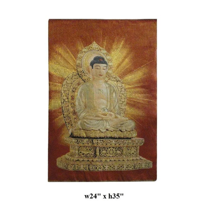 2010s Tapestry Art Chinese Shakyamuni Buddha Loom Garphic For Sale - Image 5 of 6