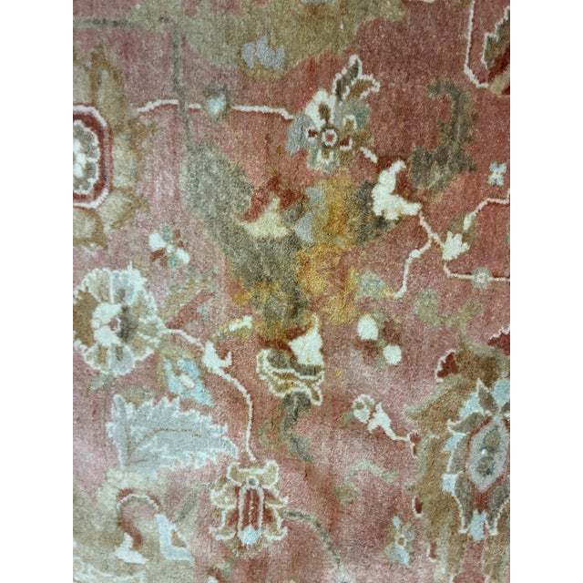 Taupe Hand-Knotted Persian Tabriz Style Wool Area Rug Dusty Rose & Taupe Floral Rug For Sale - Image 8 of 8