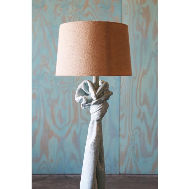 1980s Vintage Sculptural Trompe l'Oeil Plaster "Drape" Floor Lamp After John Dickinson For Sale - Image 5 of 14