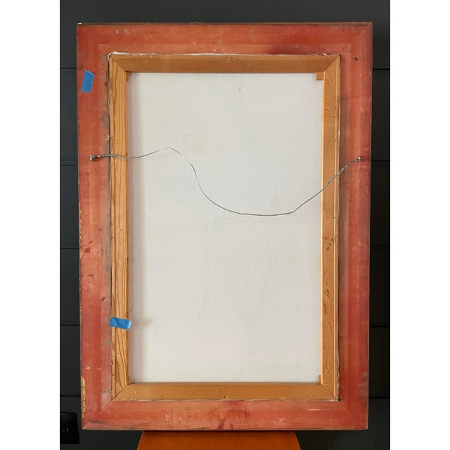 Antique Fine Art Original Signed Painting of Woman on Balcony For Sale - Image 10 of 11