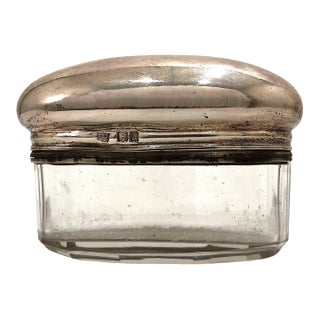 Edwardian Sterling Silver and Cut Crystal Vanity Bottle by Drew & Sons For Sale