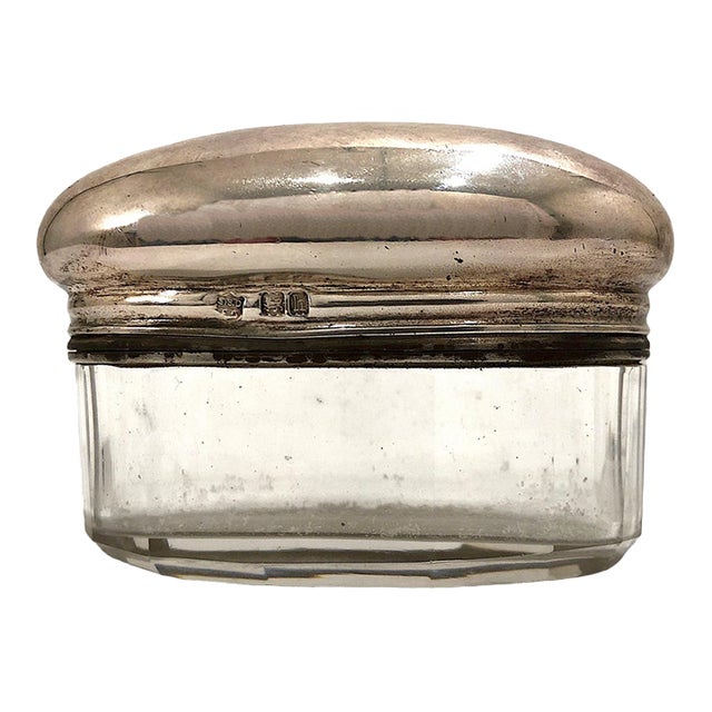 Edwardian Sterling Silver and Cut Crystal Vanity Bottle by Drew & Sons For Sale