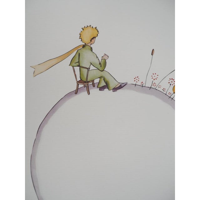 Modern Antoine De Saint-Exupery, Le Petit Prince sur la planète fleurie, Lithograph For Sale - Image 3 of 6