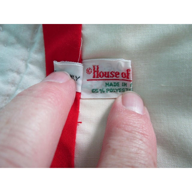Vintage House of Hatten Southwest Style Santa Applique Tree Skirt 58" Cotton Poly Blend For Sale - Image 10 of 11