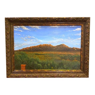 Arizona Mountain Landscape Oil Painting Large 44" Rich Dye Santa Rita Tucson For Sale