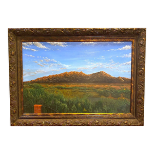 Arizona Mountain Landscape Oil Painting Large 44" Rich Dye Santa Rita Tucson