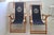Vintage Ralph Lauren Inspired Deck Chairs Oakwood with Navy Blue and White Upholstery - a Pair - from a Palm Beach estate....