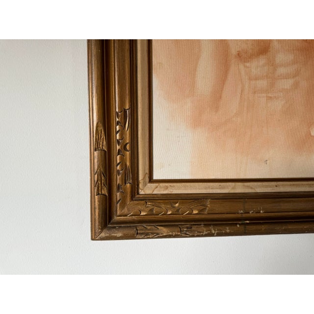 1970's Lazarte Nude Man Portrait Oil Painting, Framed For Sale In Miami - Image 6 of 12