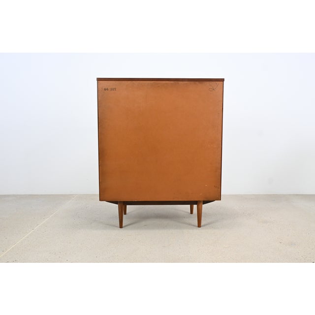 Stanley Furniture Walnut 5-Drawer Mid-Century Modern Highboy | Newly Refinished For Sale - Image 11 of 12