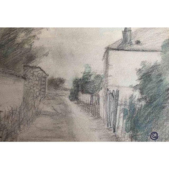 Edmond Cuisinier, Landscape, Original Pencil Drawing, Early 20th Century For Sale