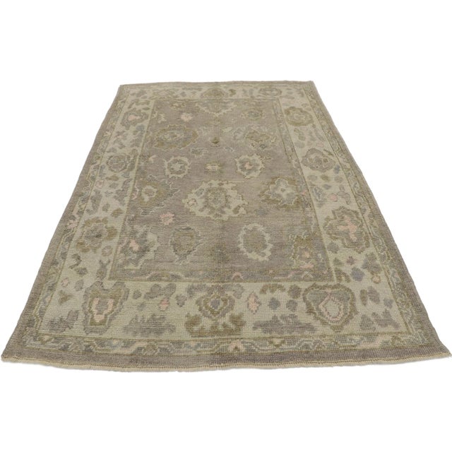 Contemporary Turkish Oushak Rug - 04'05 X 06'10 For Sale - Image 3 of 10