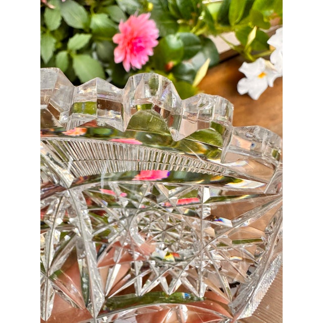 Antique Bergen Crystal Hand Cut Bowl American Brilliant Period Early 20th Century For Sale - Image 11 of 12