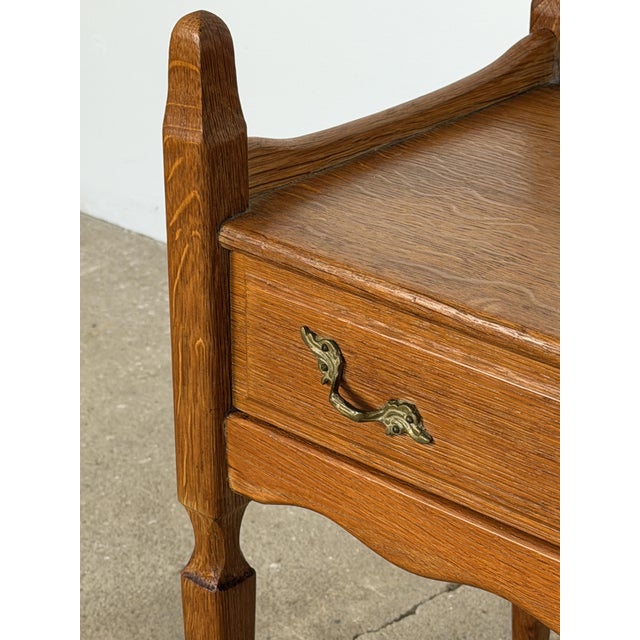 Wood Mid-Century Modern Oak Nightstands by Henning Kjærnulf, Denmark, 1960s, Set of 2 For Sale - Image 7 of 9