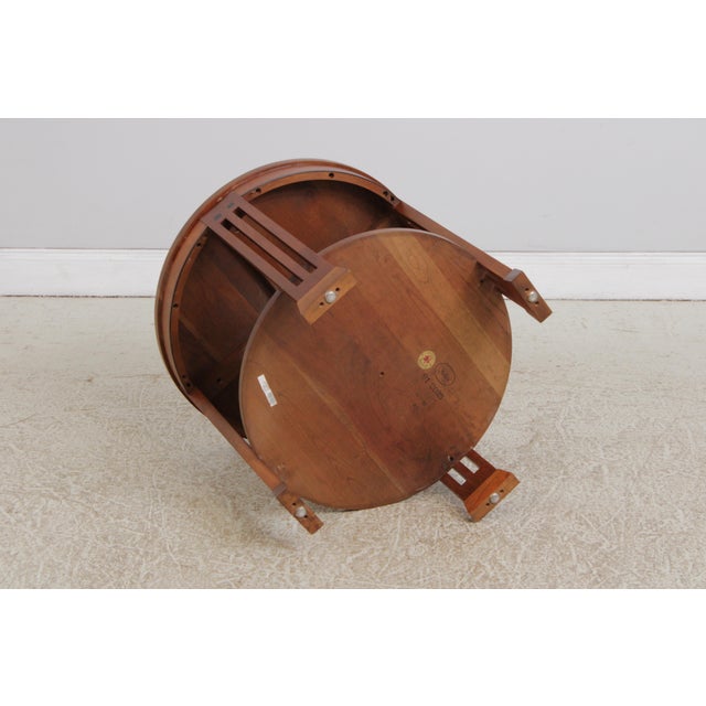 Stickley Round Cherry End Table For Sale - Image 11 of 13