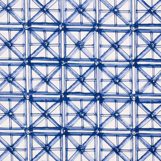 Sample - Schumacher Portail Francais Indoor/Outdoor, Navy For Sale