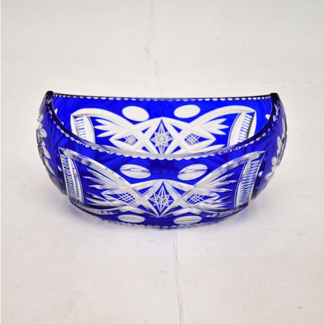 Bohemian Crystal Glass Table Lamp, Vase and Dish, 1910s, Set of 3 For Sale - Image 11 of 14