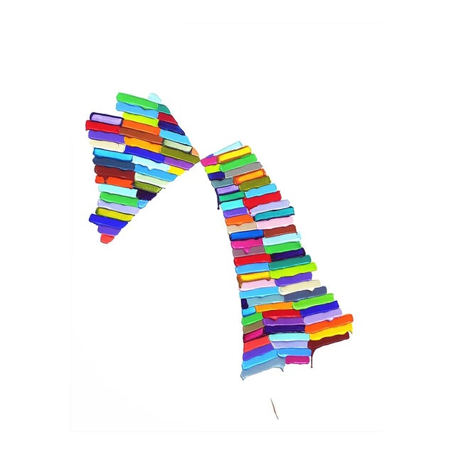 Contemporary Abstract Acrylic on Montval Paper Painting "Flying Buttress 1" by Martina Nehrling For Sale