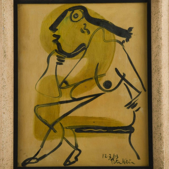 Peter Keil's "Woman Sitting in a Chair 1963" is a masterclass in gesture and spontaneity. Executed in mixed media and...
