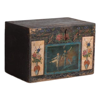 Antique Chinese Painted Trunk For Sale