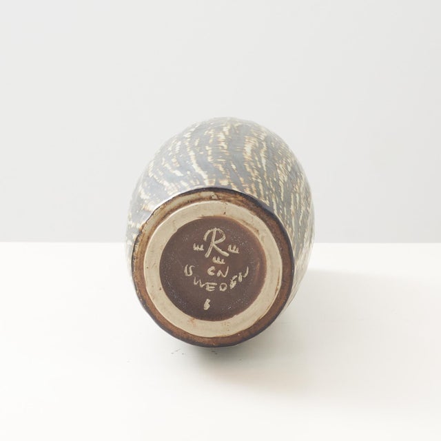 Brown & Yellow Vase by Gunnar Nylund for Rörstrand Sweden, c1960s A stoneware model 6 vase from the Birka collection by...