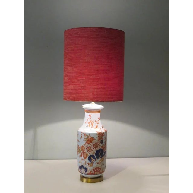 Large Mid-Century Ceramic Table Lamp with Imari Inspired Motif, 1960s For Sale - Image 3 of 7