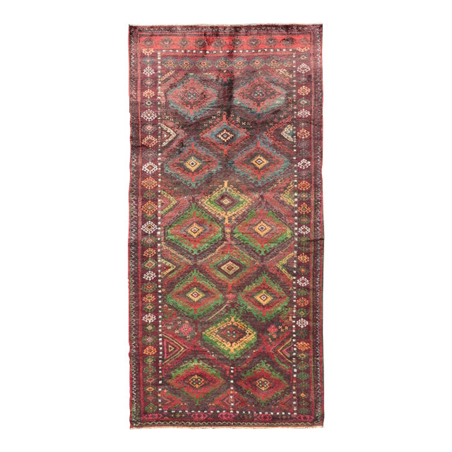Antique Baluch Tribal Rug With All-Over Geometric in Colorful Design and Motifs 4'6 X 9'10 For Sale