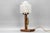 Metal Art Deco Wooden and Frosted Glass Table Lamp with a Woodpecker, 1930s For Sale - Image 7 of 18