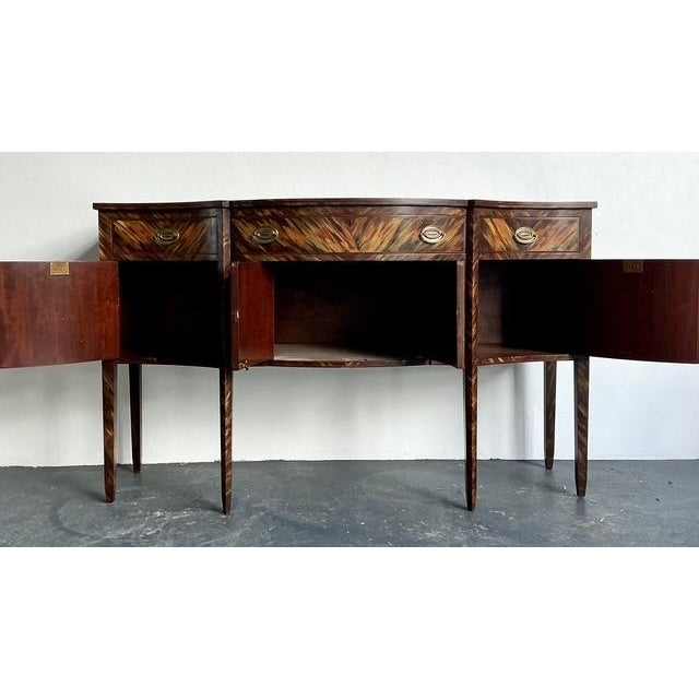 Hepplewhite Vintage Regency Faux Finished Hepplewhite Sideboard For Sale - Image 3 of 12