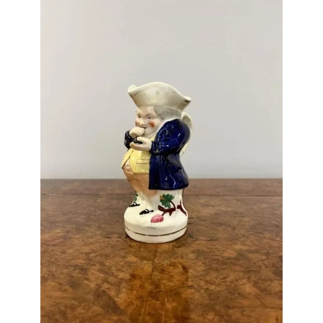 Victorian Staffordshire Toby Jug of Mr Snuff, 1860s For Sale - Image 6 of 8