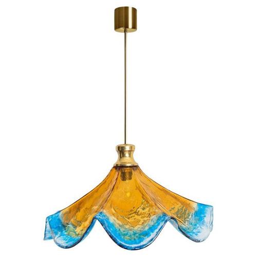 Murano Glass Flower Pendant Light attributed to Mazzega, 1970 For Sale - Image 14 of 14