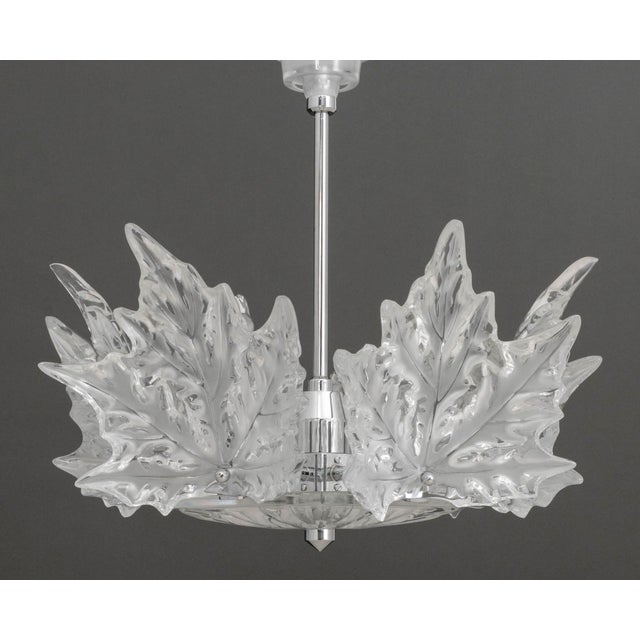 Mid 20th Century Lalique Crystal "Champs-Elysees" Two-Tier Chandelier For Sale - Image 5 of 13