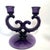 Glass Circa 1930s Amethyst Glass Art Nouveau Double Candelabras- Set of 2 For Sale - Image 7 of 11