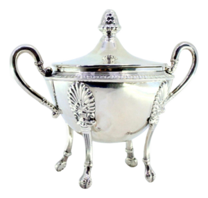 Silver Sugar Bowl with Reliefs and Friezes