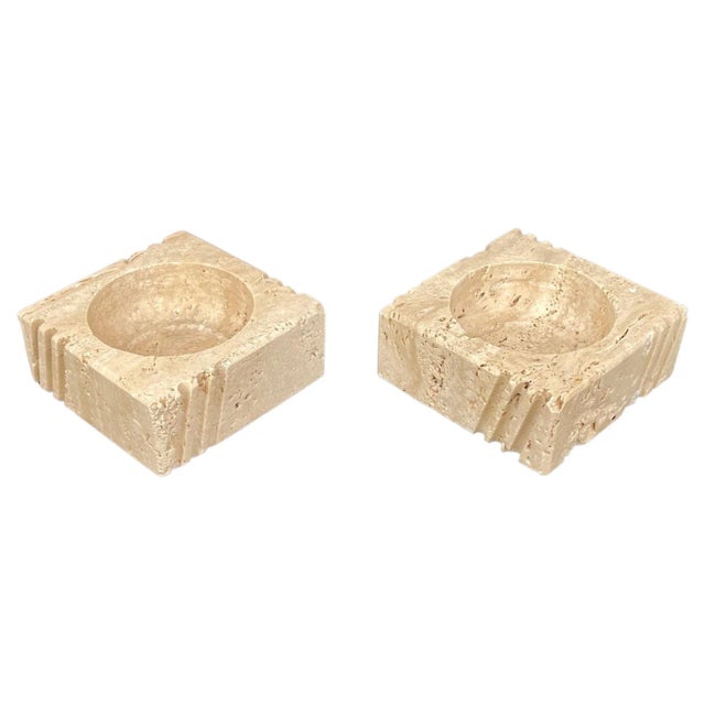 Candleholders or Ashtrays in Travertine from Fratelli Mannelli, Italy, 1970s, Set of 2 For Sale - Image 15 of 15
