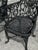 Black Vintage Regency Cast Iron Lyre Back Chairs - A Pair For Sale - Image 8 of 11