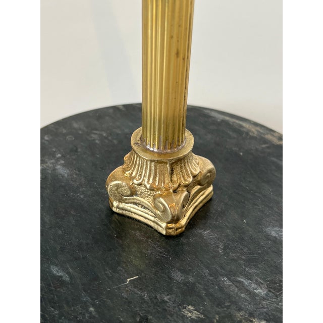 Neoclassical style bronze and brass ashtray on a circular black marble base For Sale - Image 10 of 12